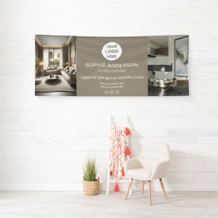 Modern Logo Photo Taupe Professional Business Banner