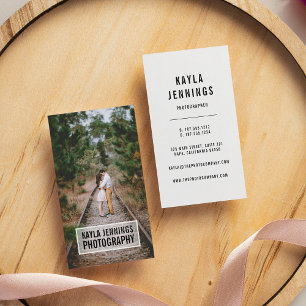Modern Logo Photographer Vertical Business Card
