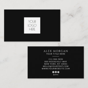 Modern Logo Professional Black Business Card