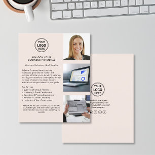 Modern Logo Professional Blush Pink Business  Flyer