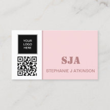 Modern Logo QR Code Blush Pink Professional 