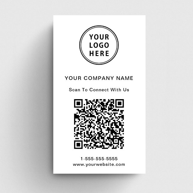 Modern Logo QR Code Business Card (Capture attention, make connections, and leave a lasting impression with our modern QR business card)