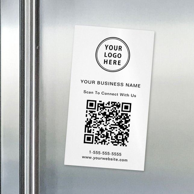 Modern Logo QR Code Magnetic Business Card (Capture attention, make connections, and leave a lasting impression with our QR code business magnet)