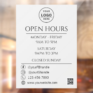 Modern Logo QR Code Store Opening Times Grey