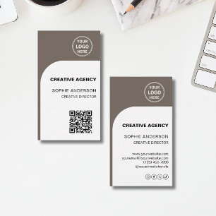 Modern Logo QR Creative Agency  Business Card