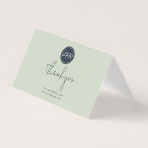 Modern Logo Script Business Thank You Card Folded