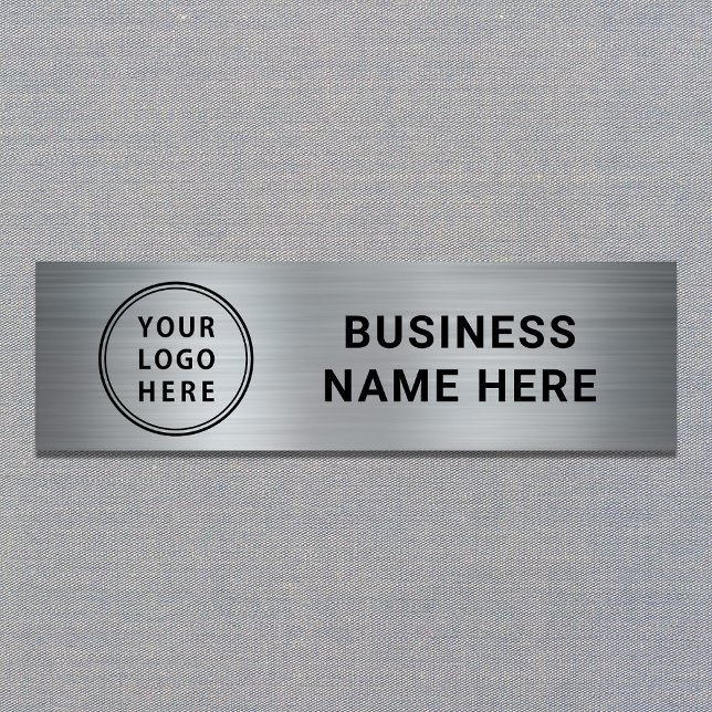 Modern Logo Silver Company Name Tag (Creator Uploaded)