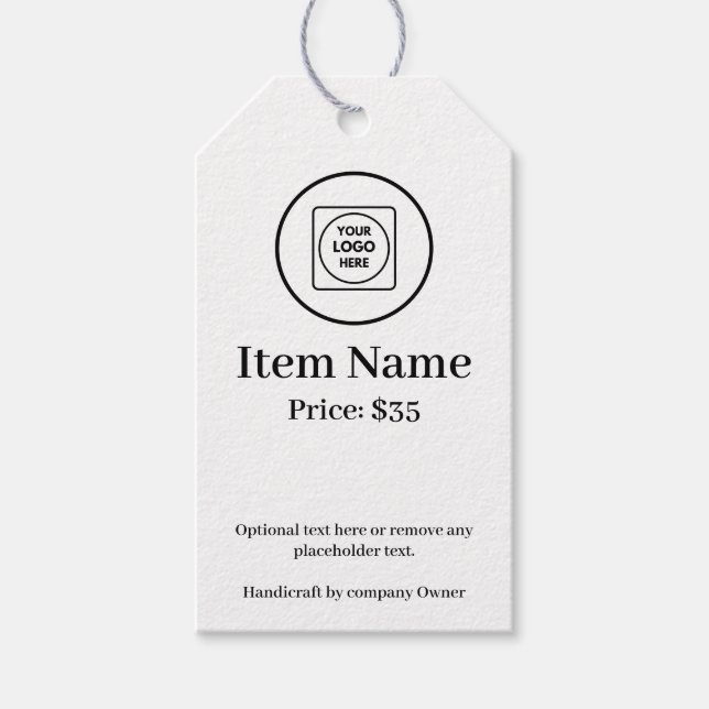 Modern Logo Simple Custom Business Label price tag (Front)