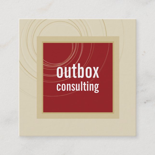 MODERN LOGO smart square icon monogram maroon gold Business Card (Front)