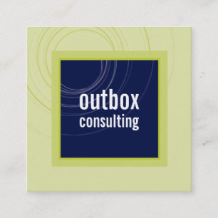 MODERN LOGO smart square icon monogram navy green Square Business Card