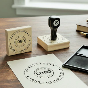 Modern Logo Stamp (Custom Business Text Seal) 