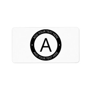 Modern Logo Style Monogram   Black & White Label