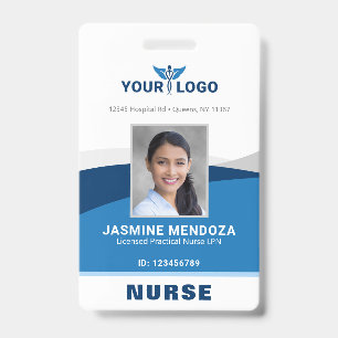 Modern Logo Template Employee Photo Name Nurse ID Badge
