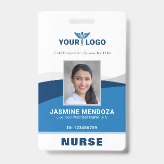 Modern Logo Template Employee Photo Name Nurse ID Badge