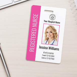 Modern Logo Template Employee Photo Name Nurse ID ID Badge