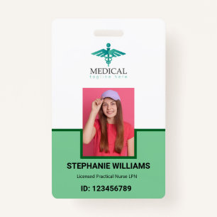 Modern Logo Template Employee Photo Name Nurse ID  ID Badge