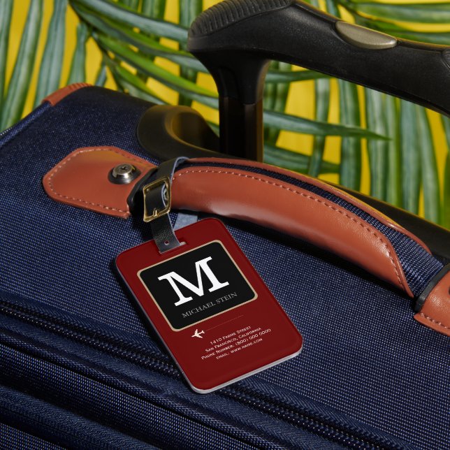Modern Logo . Traveller Monogram Luggage Tag (Front Insitu 1)