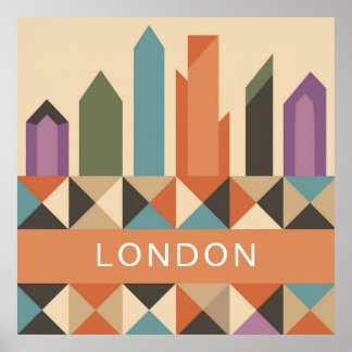 Modern LONDON Abstract Geometric Shapes Poster