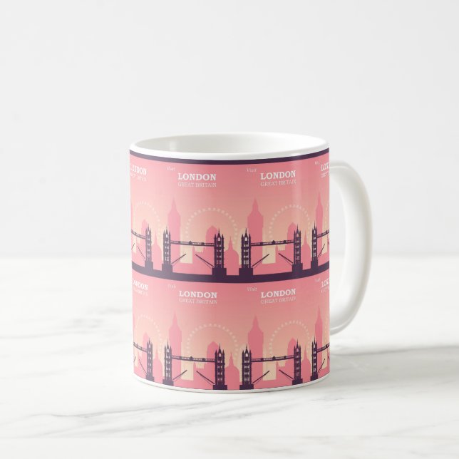 Modern London Skyline Art Coffee Mug (Front Right)