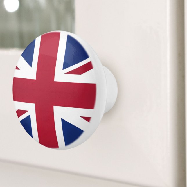 Modern  London UK British Flag Union Jack  Ceramic Knob (Modern London UK British Flag Union Jack Ceramic Knob)