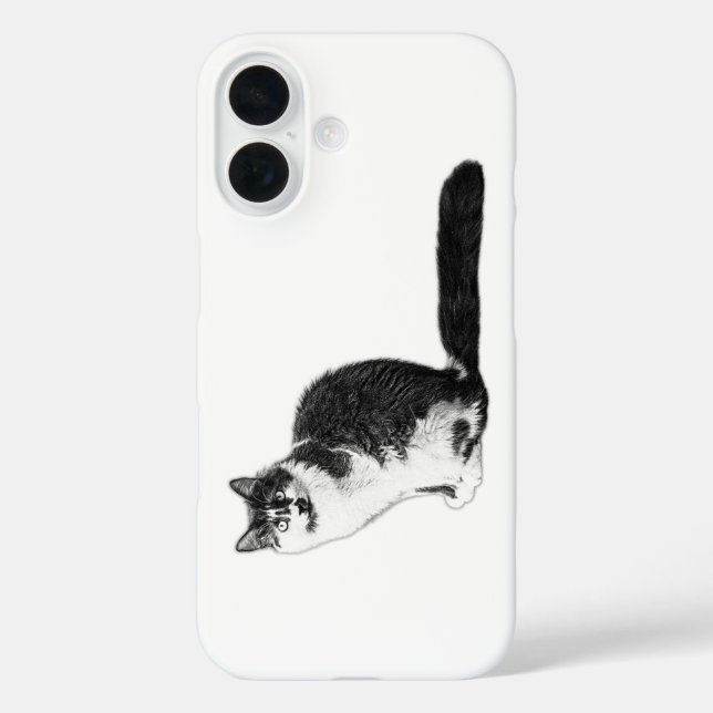 Modern Long‑Haired Cat iPhone Case (Back)