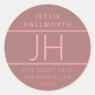 Modern Looking Address or/Other Information Classic Round Sticker