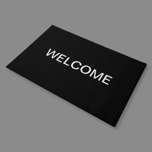 Modern Looking Bold Black White Text Doormat
