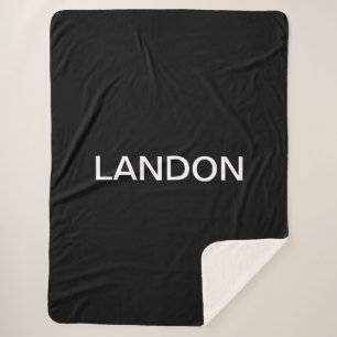 Modern Looking Bold Black White Text Sherpa Blanket