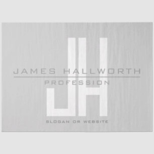 Modern Looking Business Monogram   Grey Tissue Paper