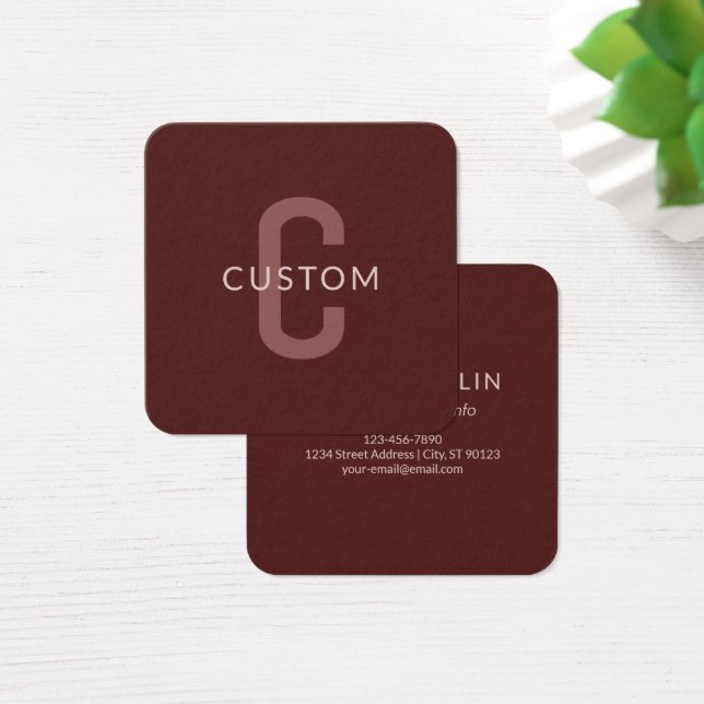 Modern Looking Monogrammed Name | Maroon Red (Desk)