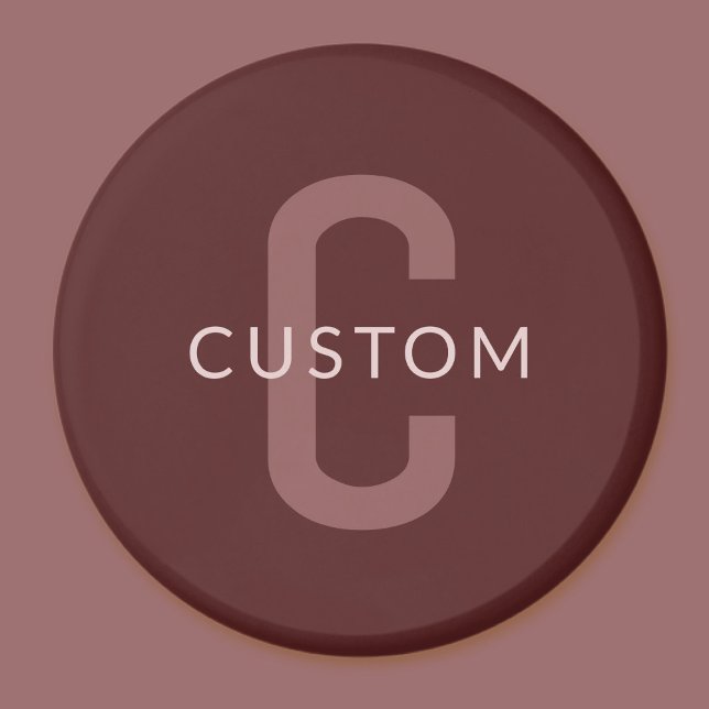 Modern Looking Monogrammed Name | Maroon Red Magnet (Creator Uploaded)