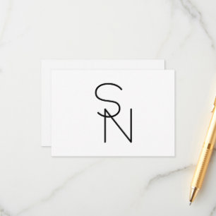 Modern Looking Overlapping Initials Enclosure Card