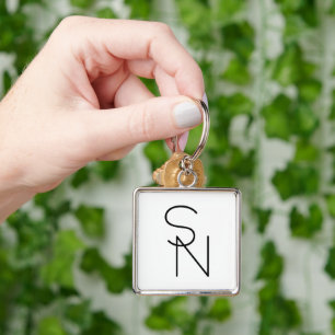 Modern Looking Overlapping Initials Key Ring