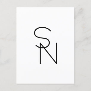 Modern Looking Overlapping Initials Postcard
