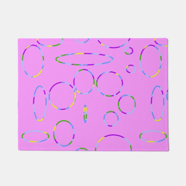 Modern Loops on Pink Magenta Door Mat (Front)