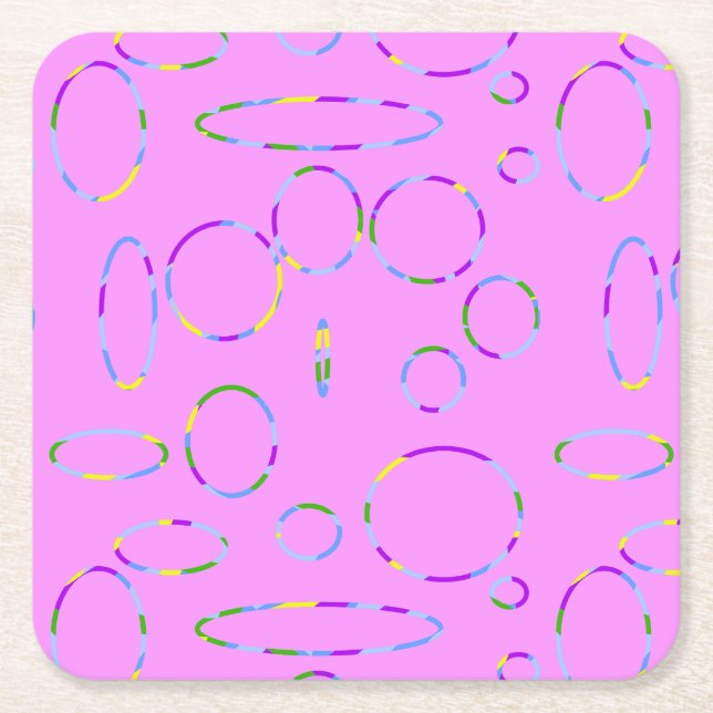 Modern Loops Pink Magenta Paper Coaster (Front)