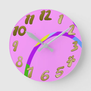 Modern Loops Pink Magenta Wall Clock