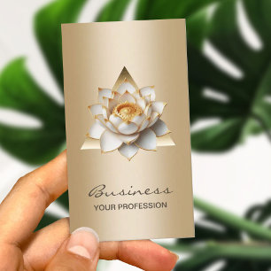 Modern Lotus Flower Elegant Gold Salon & SPA Business Card
