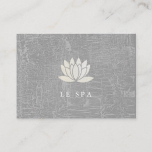 Modern Lotus Flower Marbled Grey Business Card