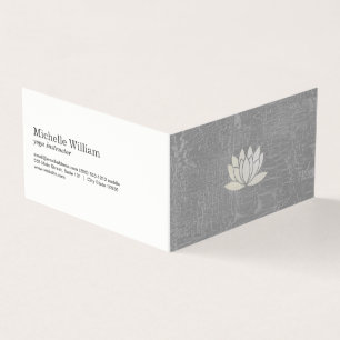 Modern Lotus Flower Marbled Grey Business Card