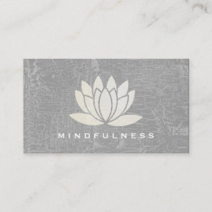 Modern Lotus Flower Marbled Grey Business Card
