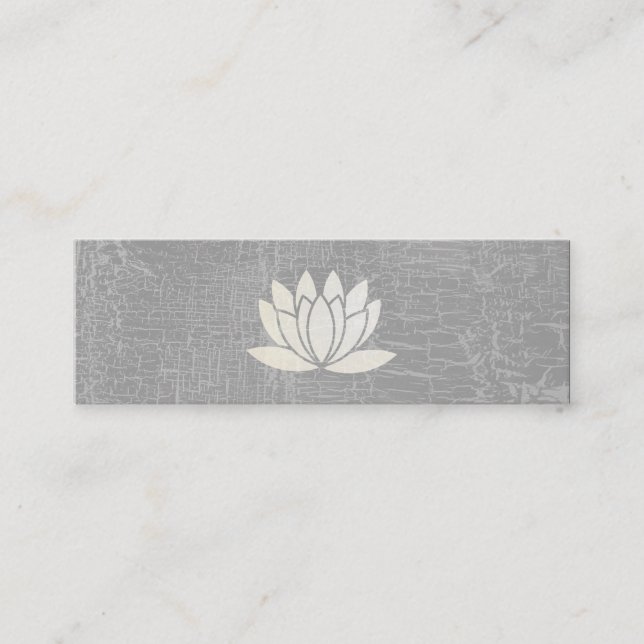 Modern Lotus Flower Marbled Grey Mini Business Card (Front)