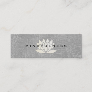 Modern Lotus Flower Marbled Grey Mini Business Card