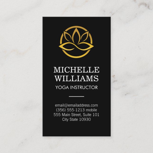 Modern Lotus Logo Business Card (Front)