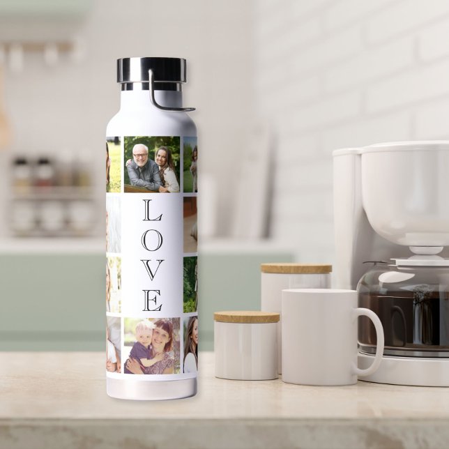 Modern Love 10 Photo Collage Water Bottle (Creator Uploaded)