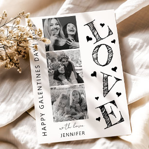 Modern Love 3 Photo Galentines Day Card