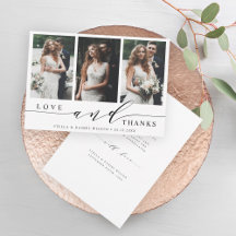 Modern Love and Thanks 3 Photo Wedding