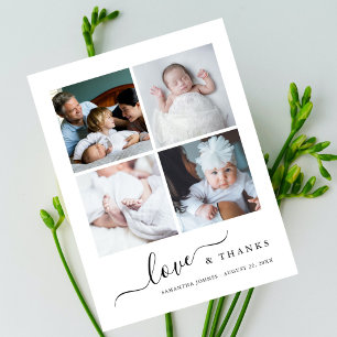 Modern Love and Thanks Photo Baby Shower Thank You Postcard