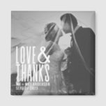 Modern Love and Thanks Thank You Wedding  Magnet<br><div class="desc">Modern Love and Thanks Thank You Wedding magnet</div>