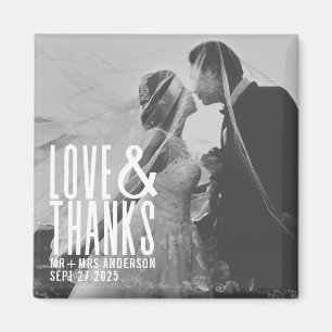 Modern Love and Thanks Thank You Wedding  Magnet